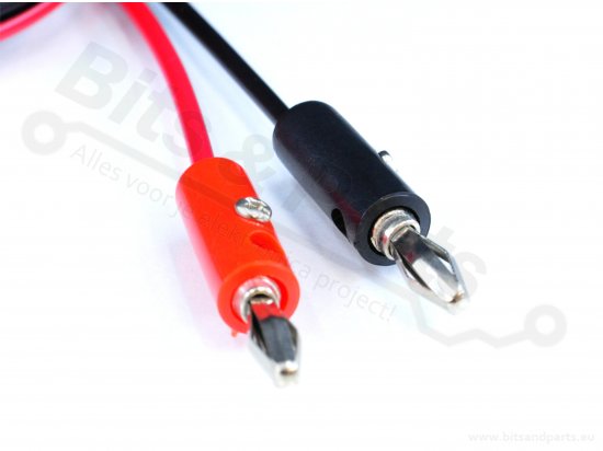Test lead set with banana to crocodile clips black/red 1 meter